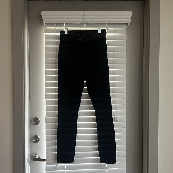 Mixed fabric high rise super skinny ankle jeans. - Picture 2 of 5